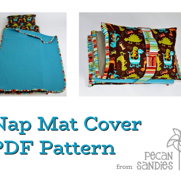 Nap Mat Cover PDF Pattern - Sewing Tutorial for Kindermat Cover with Blanket, Pillowcase, and Strap - Instant Download DIY Guide