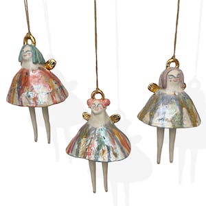 Handmade Ceramic Angel Bell, Wind chime.