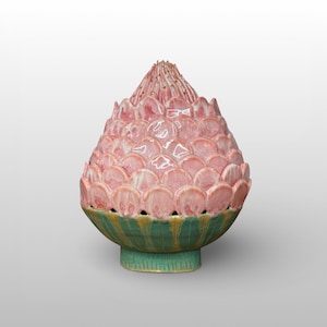 Large Ceramic Lidded Jar, Protea Flower