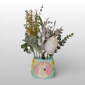 Handbuilt Porcelain Vase, Australian Bird Theme