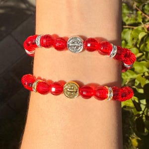Red Bead Saint Benedict Bracelet: Religious Protection
