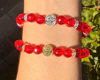 Red Bead Saint Benedict Bracelet: Religious Protection
