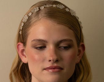 Delicate Flower Headband – Bridal Wedding Hair Piece, Flower Crown