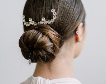 Peigne à cheveux de mariage ou de mariée Swarovski Crystal, postiche, accessoire de cheveux en strass, pince à cheveux, peigne en or