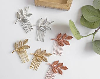 Golden Leaves Mini Combs -  Bridal or Special Occasion Boho Comb, crown, halo, hair piece