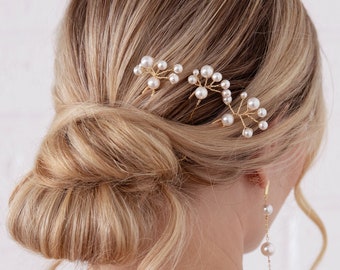 Millie - Set de trois épingles à cheveux Pearl Burst - Tête de mariage, Boho, épingles à cheveux perles, mariée, accessoire pour cheveux, bâtonnets de cheveux, peignes de mariage