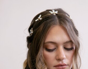 Rena - Sparkling Swarovski Flower Headband, tiara, Swarovski Wedding Head Piece, Bridal, Hair accessory, rhinestone crown, wedding tiara