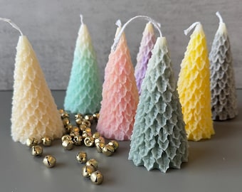 手作りのレトロな雪のツリーキャンドル、ホリデーデコレーション