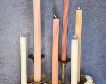 秋色ソイビーズワックス テーパーキャンドル ボヘミアン風ホームデコレーション 6個セット