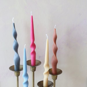 Tall Twist and Coil Taper Candles, Candlesticks -  Soy Wax Candle, Home Decor, twist Candle, boho decor, wedding, holiday decor