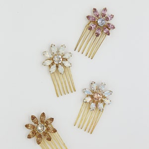 Swarovski Flower Mini Comb - Flower Combs, Bridal Hair Accessory, Wedding Hair, Flower Comb, head piece, hair pin, barrette, Swarovski, mini