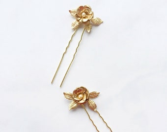 Pins de pelo de rosa y perla abiertos, pieza de pelo de la boda, palitos de pelo, pieza de pelo nupcial, barrettes, peine, clip de pelo