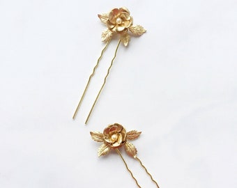 Open Rose and Pearl Hair Pins, Wedding hair piece, Hair Sticks, Bridal Hair piece, barrettes, comb, hair clip