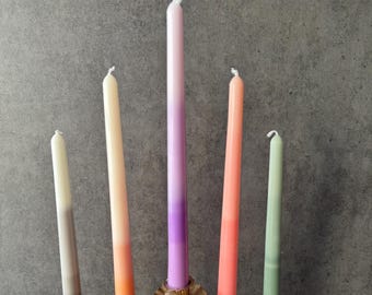 オンブル テーパー キャンドル、キャンドルスティック - ホーム デコレーション、カラフル、グラデーション、シェイプ キャンドル、結婚式、休日