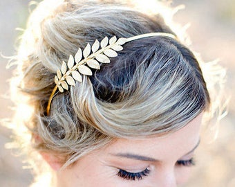 Golden Goddess Laurel Leaf Headband – Bridal Hair Accessories, Wedding Hair, Hair piece, Bridal, Boho Headpiece, boho wedding, bridesmaid