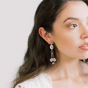 Swarovski Crystal Bauble Earrings - Bridal jewelry, bridesmaid gift, wedding jewelry, drops, chandeliers, art deco earring, glam earrings