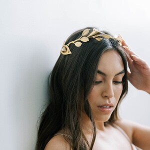 Calla Lily Crown, Boho Flower Crown for Wedding, Bridal Crown, Gold Wedding Head Piece, Hair Accessories image 3