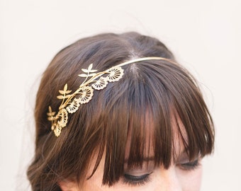 Triple Wildflower Headband – Bridal hair accessories, Gold, Silver, Rose Gold, Flower Crown, Boho Wedding, Halo, Tiara, hair piece, floral