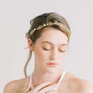 Art Deco Swarovski Crown, Headband, Tiara Wedding Headband, Bridal Hair Piece, hair accessories, wedding crown, gold, hair vine, gatsby
