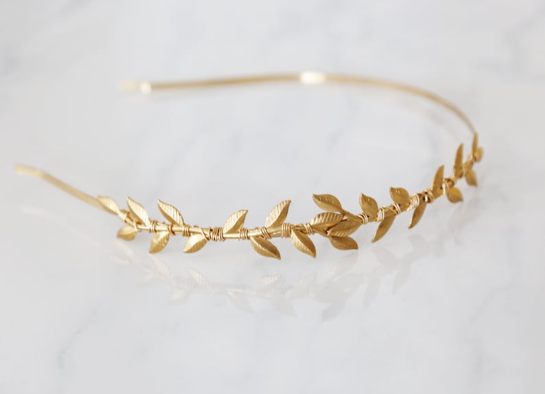 Leaf Vine Headband Half Size Bridal hair accessories, Gold, Silver, Rose Gold, Leaves Headband, wedding hair piece image 2