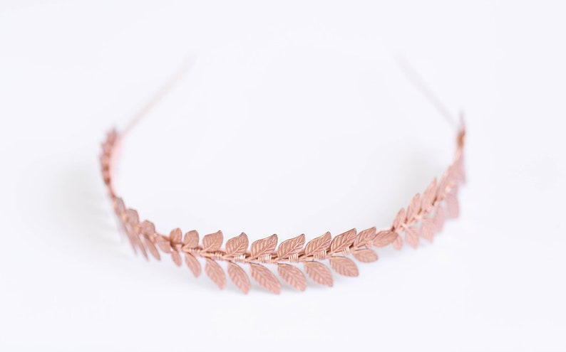Grecian Rose Gold Laurel Leaf Crown The Triple Goddess Rose Gold Leaf Headband Special Occasion Bridal