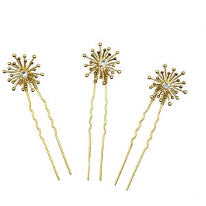 Sunburst Swarovski Hair pins Set of Three, Swarovski flowers, Bridal Hair Pins, clips, Wedding Hair Pins, art deco hair pins image 3
