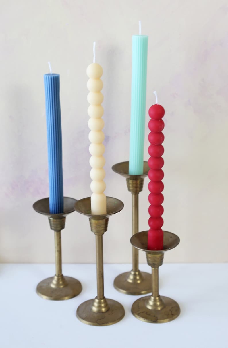 Bubble and Textured Lined Taper Candles, Candlesticks Soy Wax Candle, Home Decor, Shape Candle, boho decor, wedding, holiday decor image 8