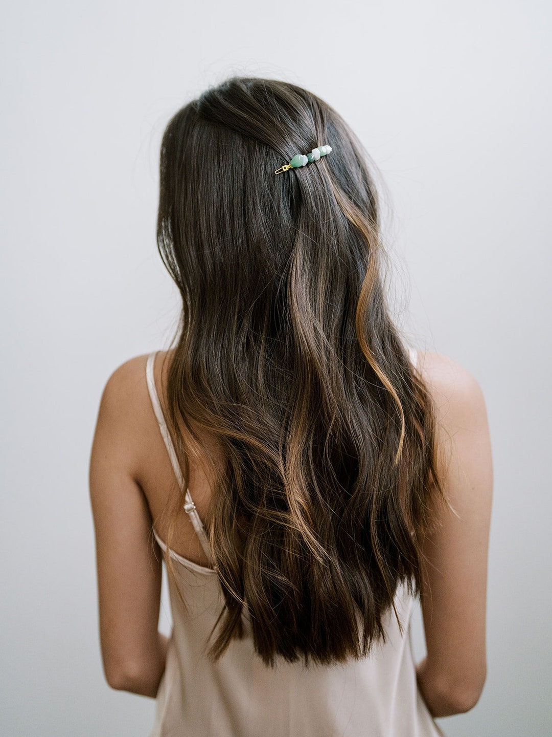 Gemstone Barrettes, Healing Crystals, Jade, Moonstone, Amethyst