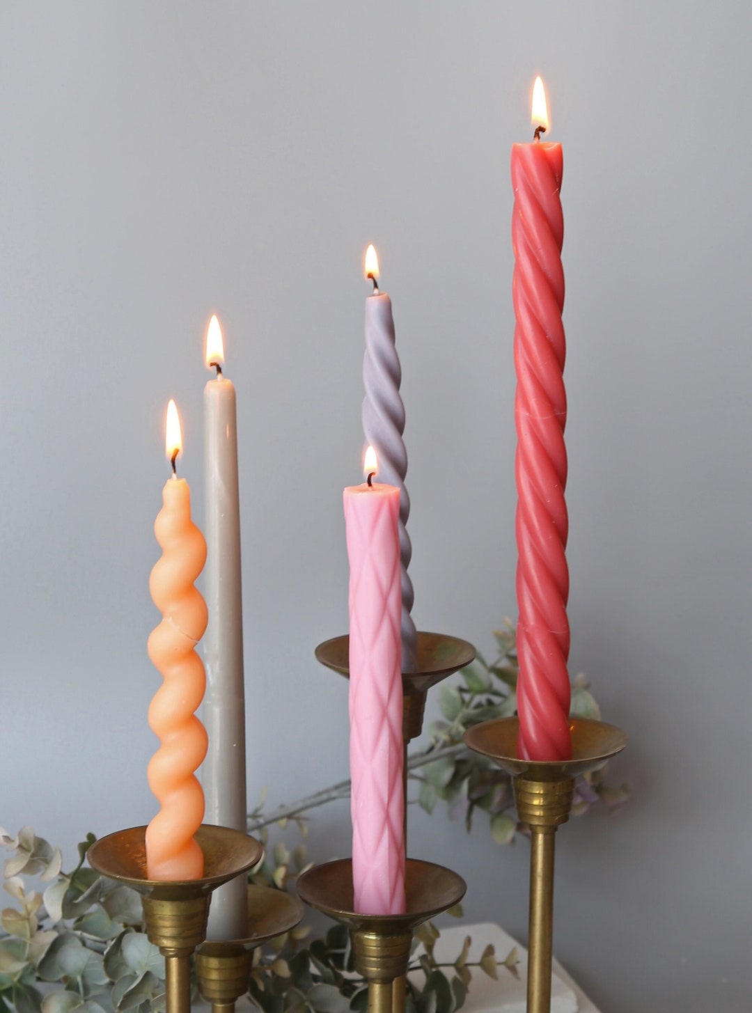 Taper Candles Candlesticks Classic Twisted Spiral Diamond Candles Soy Wax Candle Home Decor Swirl Candle Taper Candle Boho Decor Etsy UK