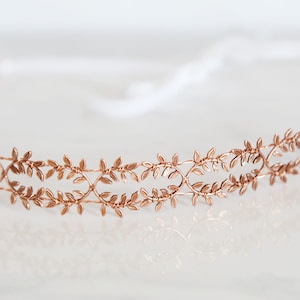 Rose Gold Farn Blatt Braut Haarteil, Krone, Braut Haar-Accessoires, Hochzeit Haarteil, Haar rebe, Blatt Stirnband