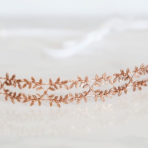 Rose Gold Fern Leaf Bridal Hair Piece, Crown, Bridal Hair Accessories, Wedding hair piece, hair vine, leaf headband