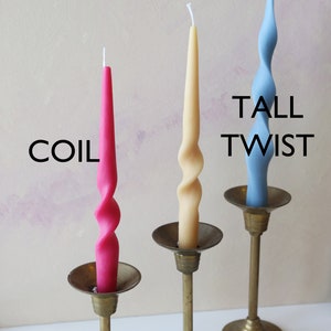 Tall Twist and Coil Taper Candles, Candlesticks Soy Wax Candle, Home Decor, twist Candle, boho decor, wedding, holiday decor image 6