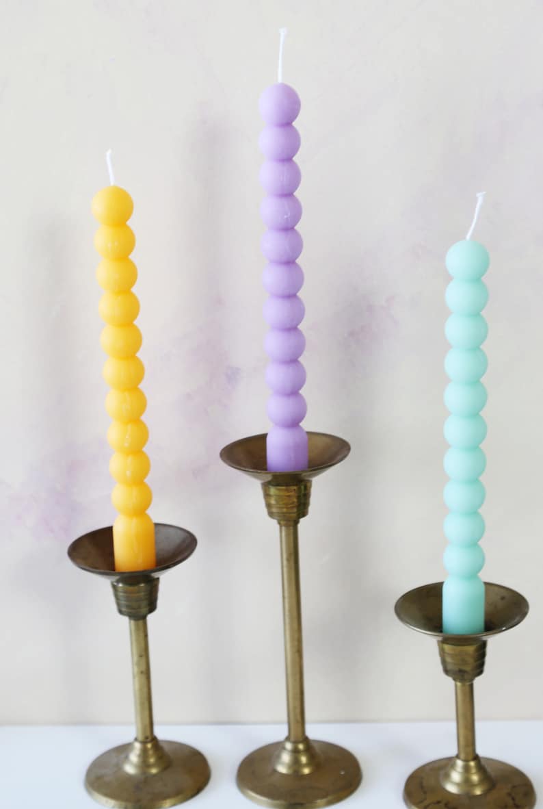 Bubble and Textured Lined Taper Candles, Candlesticks Soy Wax Candle, Home Decor, Shape Candle, boho decor, wedding, holiday decor image 7