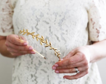 Leaf Vine Headband Half Size - Bridal hair accessories, Gold, Silver, Rose Gold, Leaves Headband, wedding hair piece