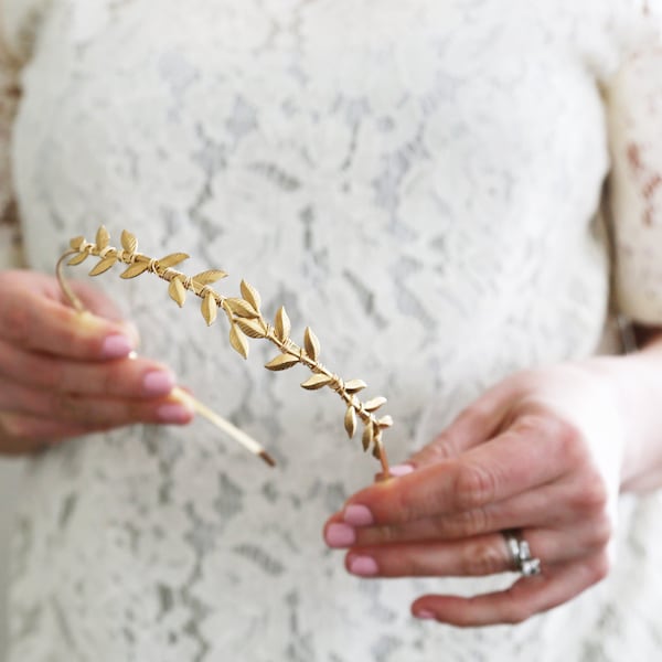 Leaf Vine Headband Half Size - Bridal hair accessories, Gold, Silver, Rose Gold, Leaves Headband, wedding hair piece