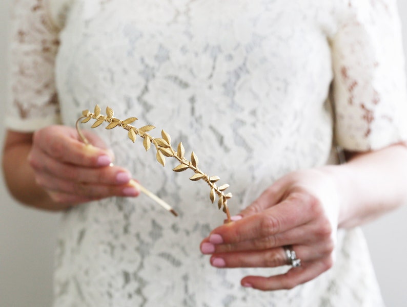 Leaf Vine Headband Half Size Bridal hair accessories, Gold, Silver, Rose Gold, Leaves Headband, wedding hair piece image 1