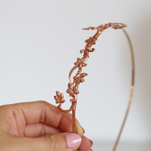 Lily Vine Rose Gold Bridal Headband - Wedding hair accessory, bridal hair, flower crown, under 30, bridal hair piece, wedding hair