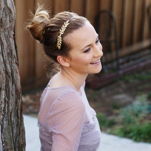 Little Leaves - Gold Bridal Head Piece, Boho Headband for Bride, Wedding Hair Piece, gold leaf headband, hair accessories, hair clip, comb