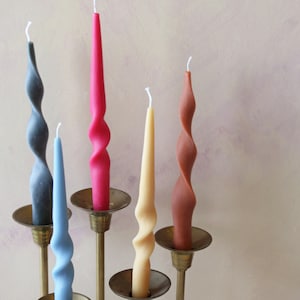 Tall Twist and Coil Taper Candles, Candlesticks Soy Wax Candle, Home Decor, twist Candle, boho decor, wedding, holiday decor image 3