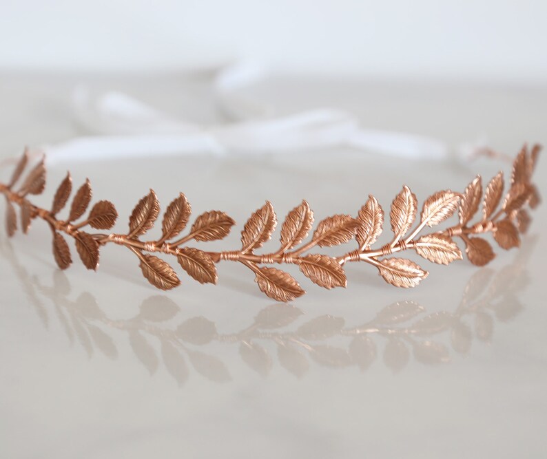 Large Leaves Rose Gold Leaf Crown Bridal or Special Etsy
