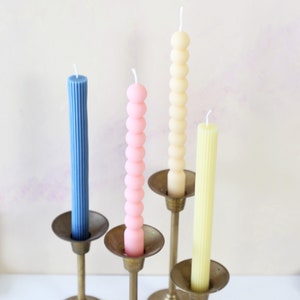 Bubble and Textured Lined Taper Candles, Candlesticks Soy Wax Candle, Home Decor, Shape Candle, boho decor, wedding, holiday decor image 5