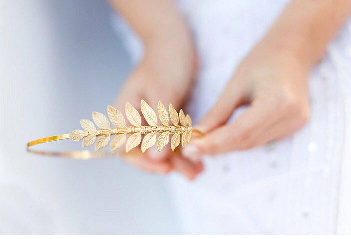 JWICOS Cerchietto Per Capelli Con Foglie Dorate E Perle Cristallo – Accessorio Da Sposa E Damigella – Fatto A Mano