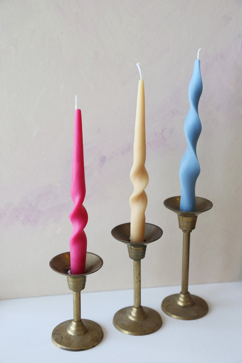 Tall Twist and Coil Taper Candles, Candlesticks Soy Wax Candle, Home Decor, twist Candle, boho decor, wedding, holiday decor image 5