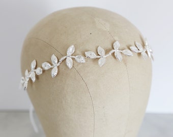 Petite Leaves - A crown or headband of lovely little Silver leaves, Boho Headband, Crown, Halo, Flower Crown, Under 60, wedding hair, bridal