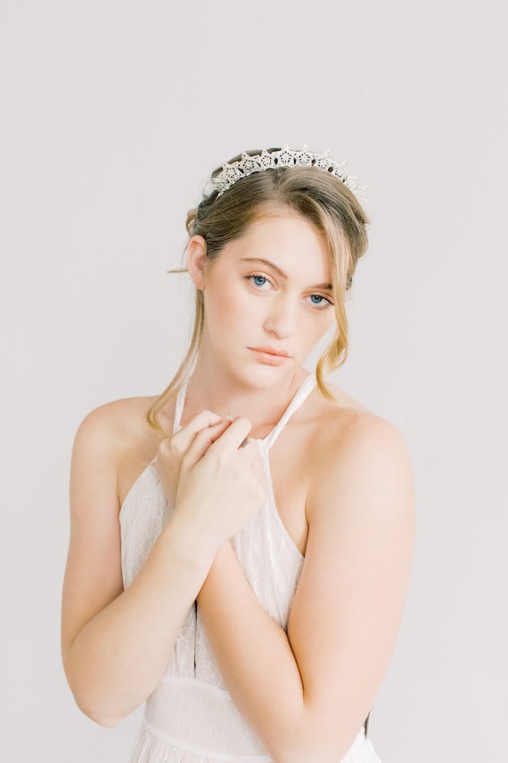 Starry Night Bridal Crown - Silver Star Headband, Celestial  display picture 2