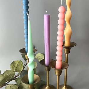 Bubble and Textured Lined Taper Candles, Candlesticks Soy Wax Candle, Home Decor, Shape Candle, boho decor, wedding, holiday decor image 10