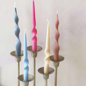 Tall Twist and Coil Taper Candles, Candlesticks Soy Wax Candle, Home Decor, twist Candle, boho decor, wedding, holiday decor image 4