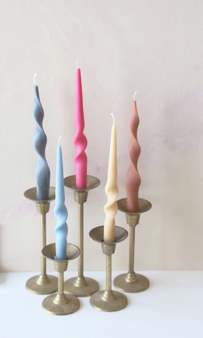 Tall Twist and Coil Taper Candles, Candlesticks Soy Wax Candle, Home Decor, twist Candle, boho decor, wedding, holiday decor image 4