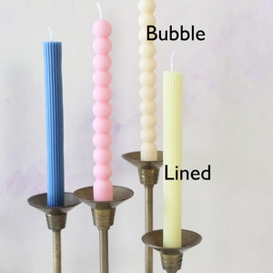 Bubble and Textured Lined Taper Candles, Candlesticks Soy Wax Candle, Home Decor, Shape Candle, boho decor, wedding, holiday decor image 2