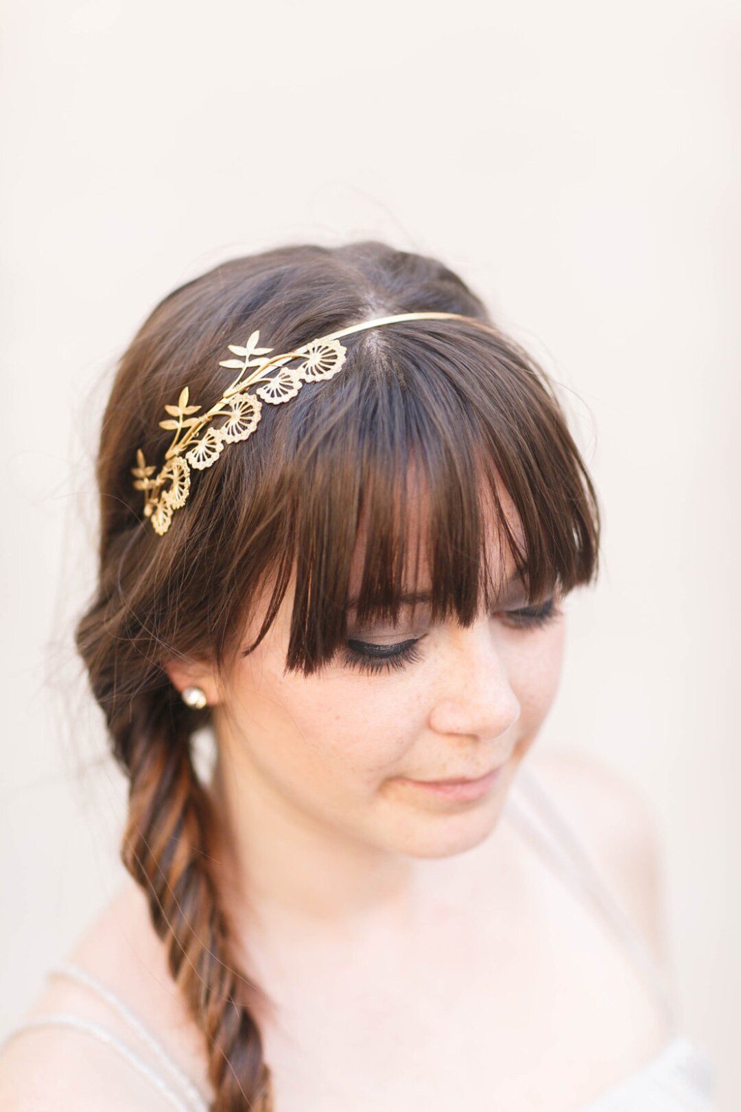 Triple Wildflower Headband Bridal Hair Accessories Gold Etsy